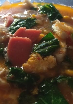 Foto resep Seblak kuah sawi ijo, bakso charm, otak otak,sosis, telur,jagung, krupuk tanpa penyedap instan