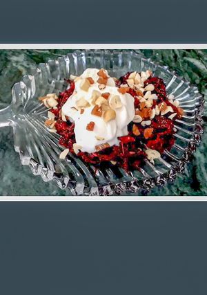 A picture of Rose flower halwa.