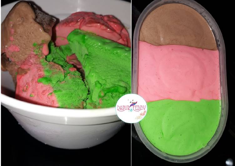 Cara Gampang Membuat Ice Cream 3 Rasa Super Lembut yang Lezat