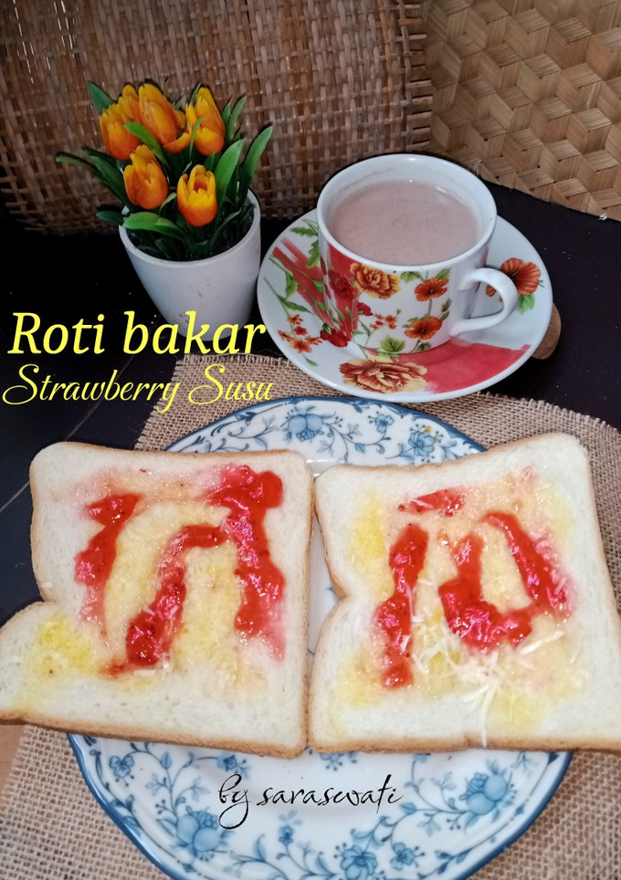 Foto resep Roti Bakar Strawberry Susu
