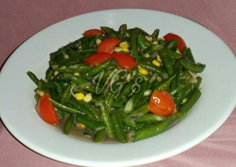 Langkah Membuat TUMIS Kacang Panjang - Jagung Pipil (kajang japil) yang nikmat