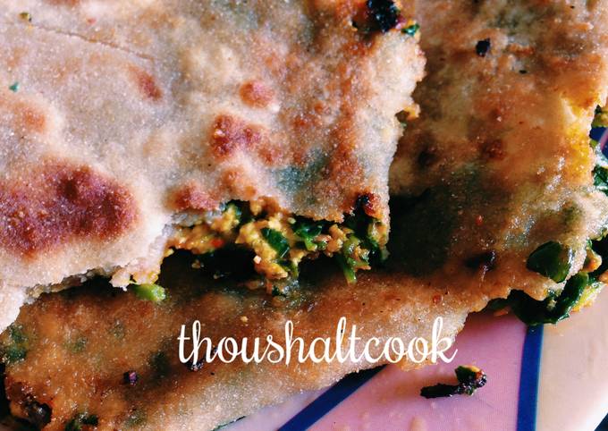 Paneer Methi Paratha - Cottage Cheese Fenugreek Leaves Flatbread