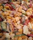 Салат з морепродуктами, кукурудзою та болгарським перцем😋