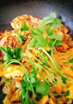 Hình của món Trứng chiên cải muối.