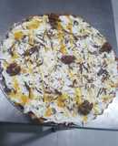Tarta de banana ganash y crema pastelera