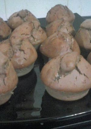 Una foto de Magdalenas de avena, cereal y chocolate