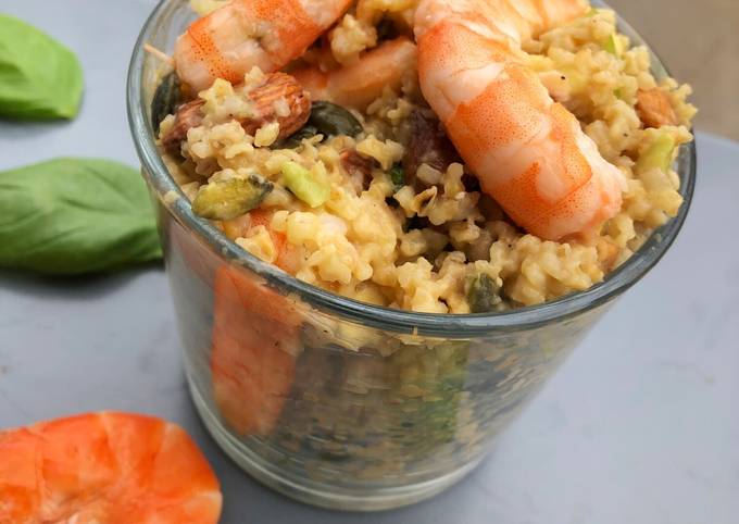 Salade de boulgours aux crevettes et avocat