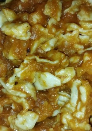 Krumplis tészta házi tésztával recept fotója