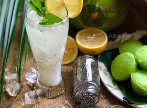 Gambar Air Kelapa Bersama Lemon dan Chia Seed