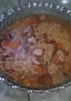 Foto resep Mie kuah sayur pedas ala umi