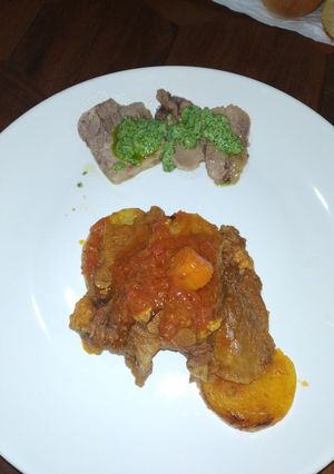 Foto resep Lidah Sapi Double Sauce - Saus Hijau