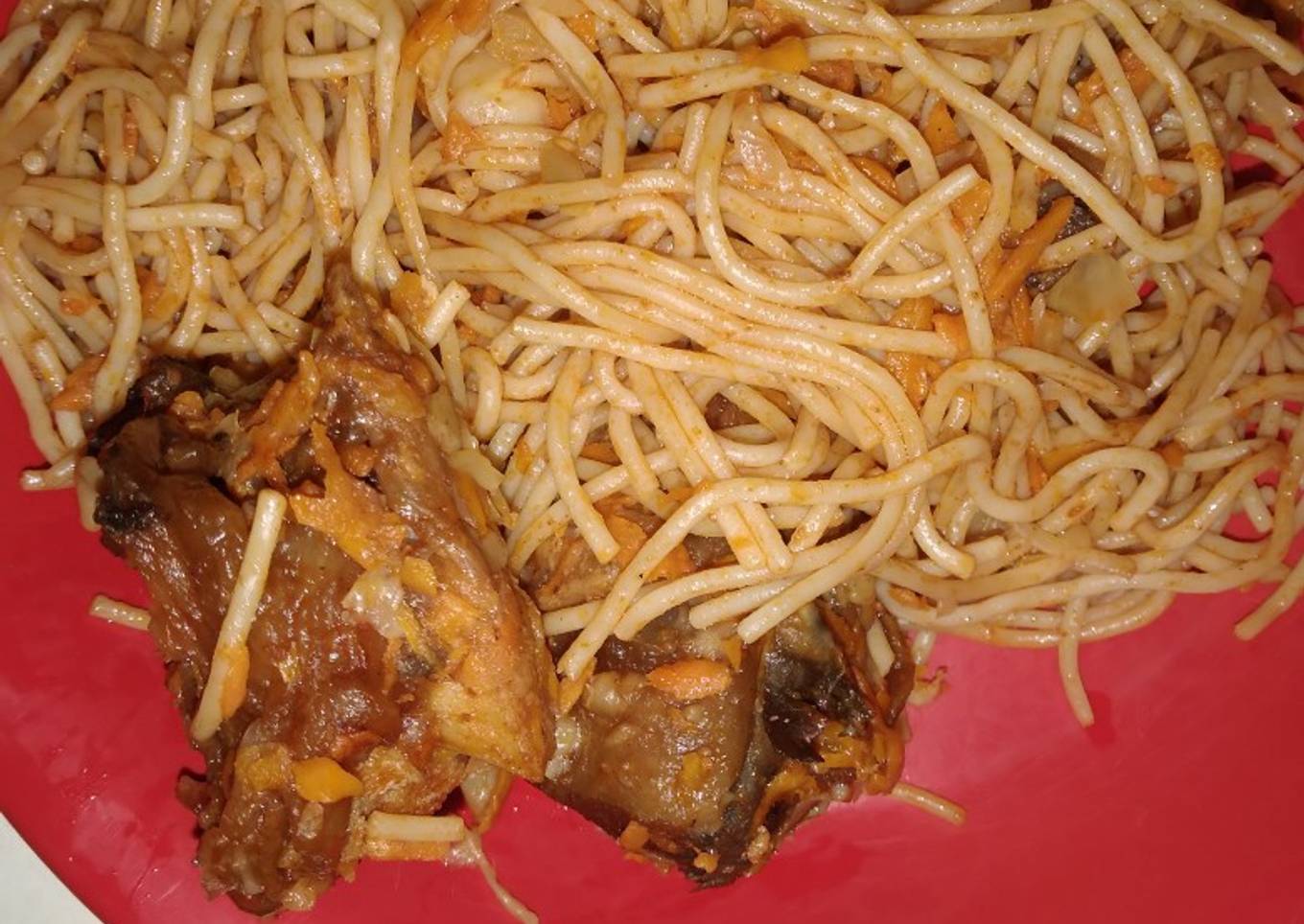 Shredded carrot spag