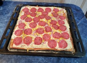 Una foto de Pizza en casa..