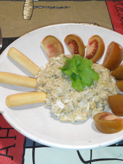 Una foto de Revuelto de arroz con anchoas y plátano