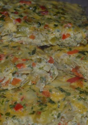 Una foto de Tortilla de cebolla y ají morrón