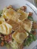 Ensalada templada de raviolis
