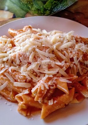 Una foto de One pot pasta rigati (mostaccioli)