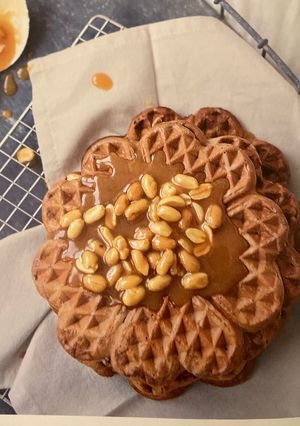 Schokowaffeln mit Erdnusskaramell Rezepthauptbild