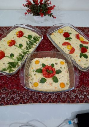 عکسی از دستور تزیین سالاد الویه