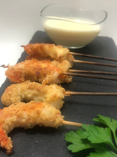 Una foto de Crujiente de gambones con ajonesa saludable