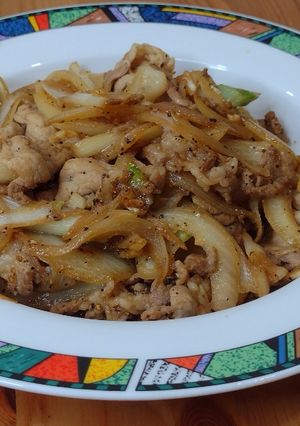 A picture of Stir-Fried Pork with Onions.