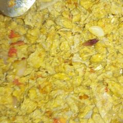 A picture of Palm oil scrambled egg.