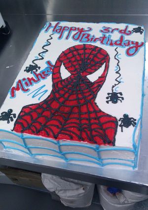 A picture of Simple spider man cake.