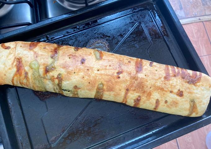 Strudel salado de pollo, espinaca, champiñón y queso Receta de   Cookpad