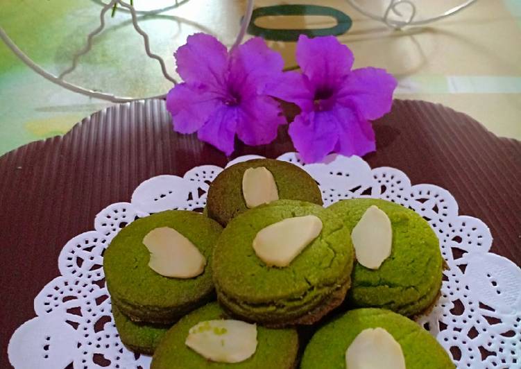 Green Tea Cookies with Almond ala Didi || Almond Matcha Cookies