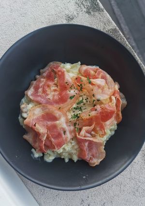 Une photo de Risotto à la Pancetta et aux champignons