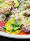 Squash Salad with Radishes and Tuna