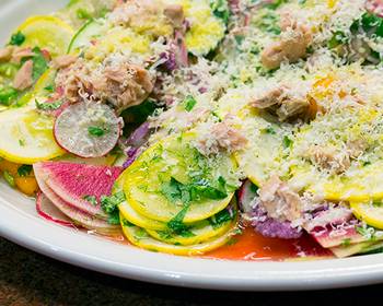 The New Way Prepare Recipe Summer Squash Salad with Radishes and Tuna Delicious and Healthy