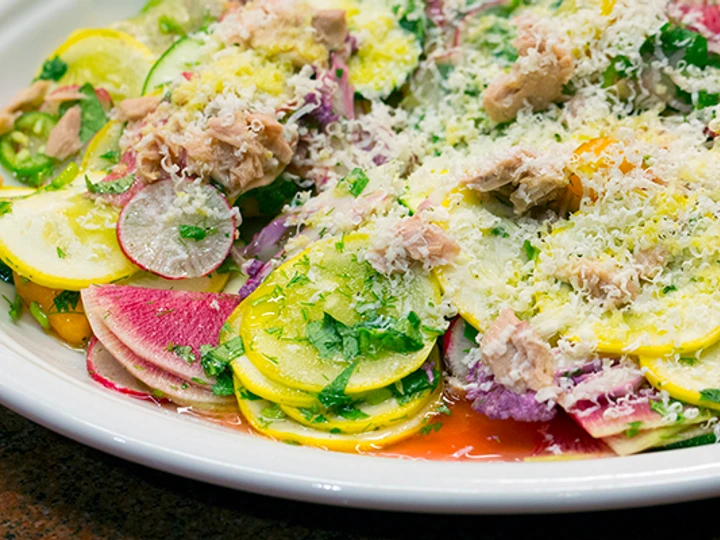 Easy Way Prepare Squash Salad with Radishes and Tuna the Awesome  Delicious