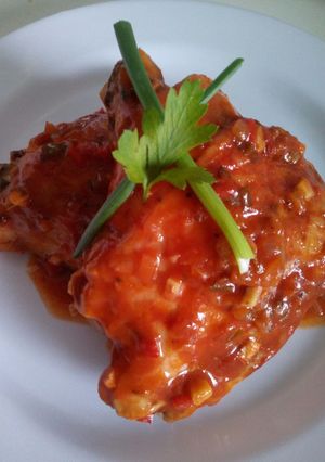 Una foto de Pollo al Horno con Salsa Dulce