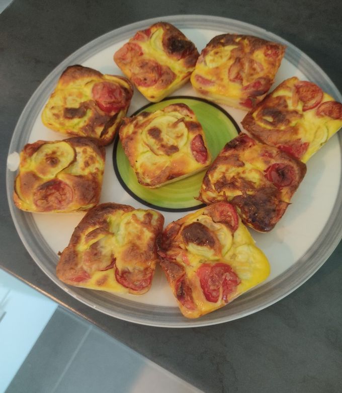 Une photo de Quiche sans pâte courgette tomate cerise