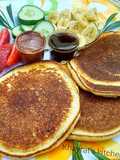 Fluffy vanilla healthy pancakes