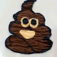 A picture of Poop emoji eggless pancakes.