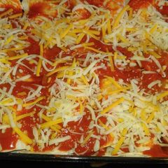 A picture of Mandys chicken enchiladas.