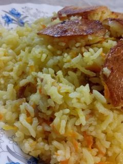 عکسی از دستور هویج پلو با گوشت بلدرچین💛