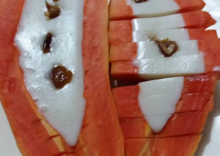 Puding vanila pepaya