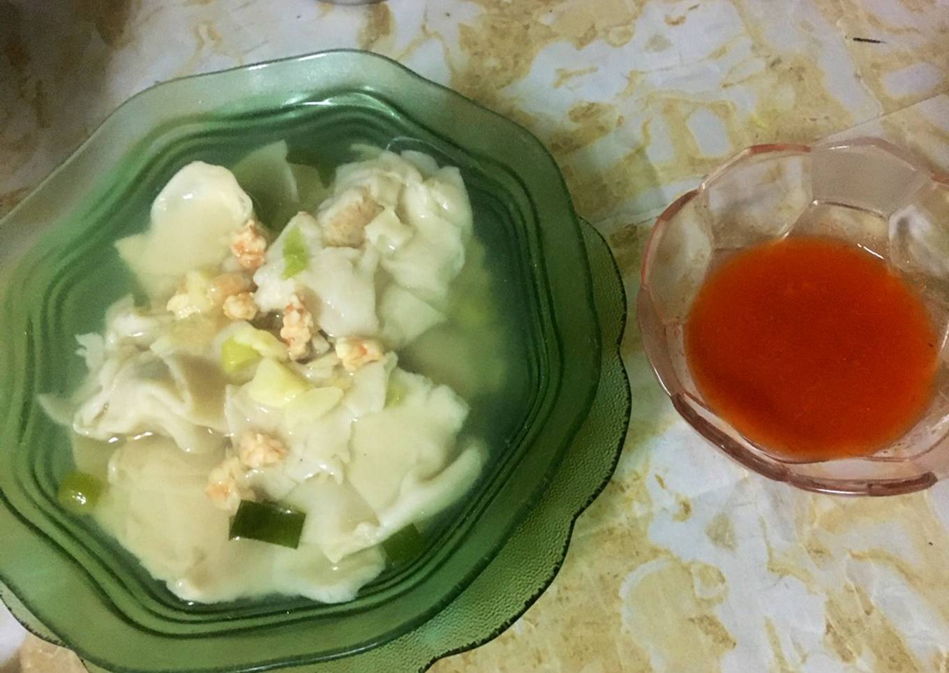 Pangsit Ayam Kuah Udang