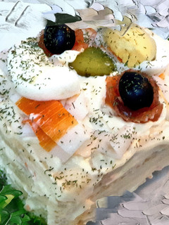 Una foto de 🦀🦀Pastel de salmón y surimi🦀🦀