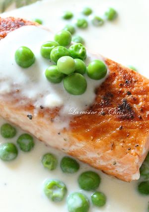 白醬豌豆鮭魚 的食譜成品照片