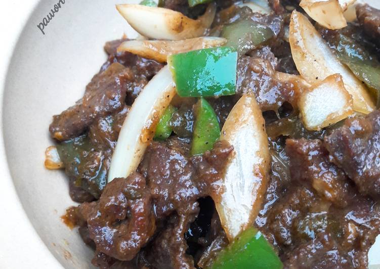 Bagaimana Membuat Beef Teriyaki with Green Pepper and Onion, Menggugah Selera