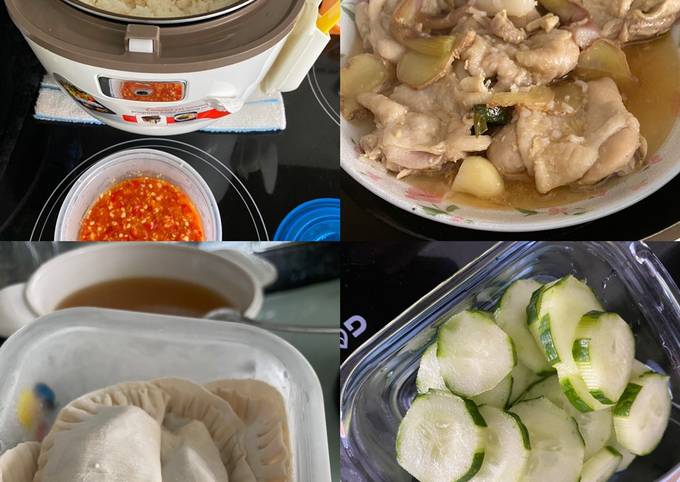 Steps to Make Perfect Chicken rice &amp; dumplings