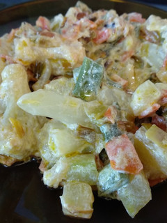 Una foto de Revuelto de verduras con nata