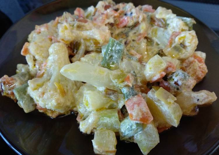 Revuelto de verduras con nata