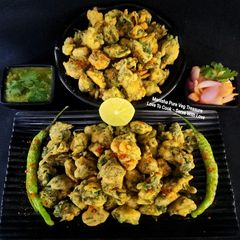 A picture of Green Garlic Methi Bhajiya - Gujarat Seasonal Street Food.