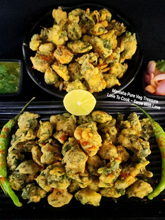 A picture of Green Garlic Methi Bhajiya - Gujarat Seasonal Street Food.