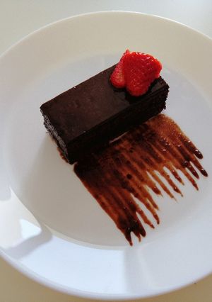 A picture of Vegan chocolate cake.